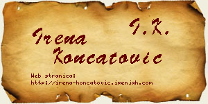 Irena Končatović vizit kartica
